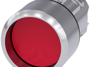 pulsador, 22 mm, redondo, metal, brillante, rojo, (3SU1050-0CB20-0AA0)