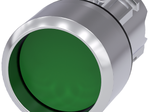 pulsador, 22 mm, redondo, metal, brillante, verde, (3SU1050-0CB40-0AA0)