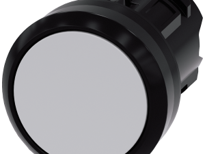 pulsador, 22 mm, redondo, plástico, gris, botón, r (3SU1000-0AB80-0AA0)