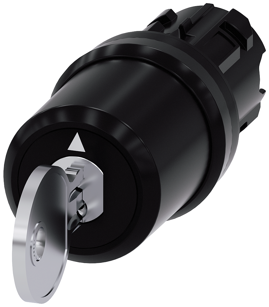 Interruptor de llave BKS, 22 mm, circular, plástic (3SU1000-5TL11-0AA0)