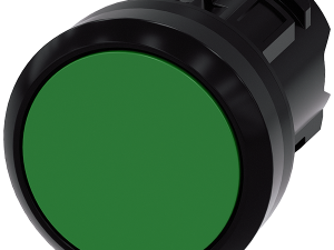 pulsador, 22 mm, redondo, plástico, verde, botón, (3SU1000-0AA40-0AA0)
