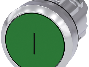 pulsador, 22 mm, redondo, metal, brillante, verde, (3SU1050-0AB40-0AC0)