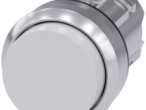 pulsador, 22 mm, redondo, metal, brillante, blanco (3SU1050-0BB60-0AA0)