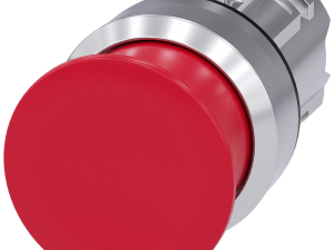 pulsador de seta, 22 mm, redondo, metal, brillante (3SU1050-1AD20-0AA0)