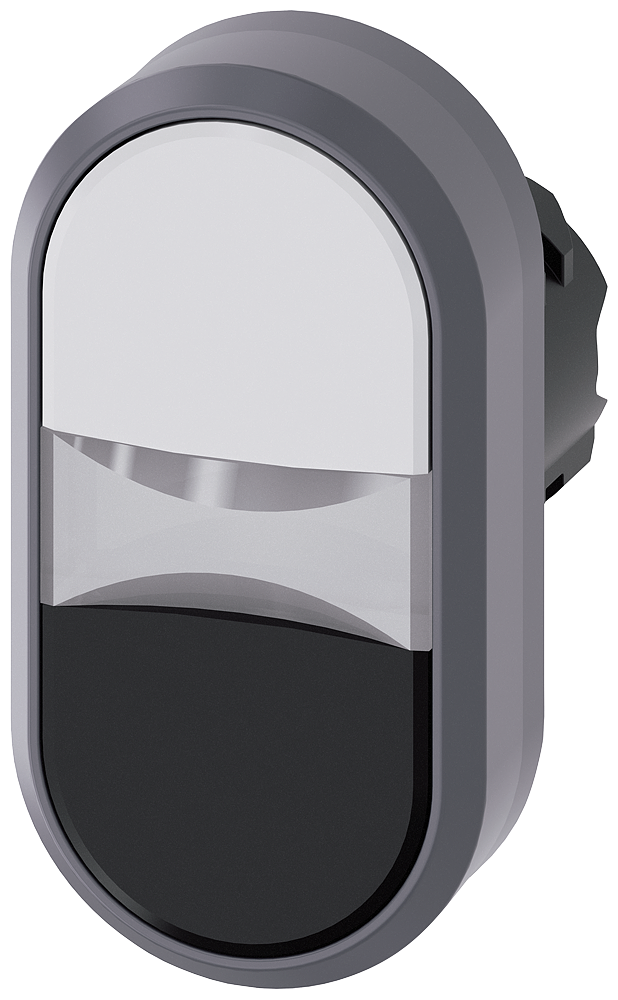 pulsador doble, 22 mm, redondo, plástico con anill (3SU1030-3AB61-0AA0)