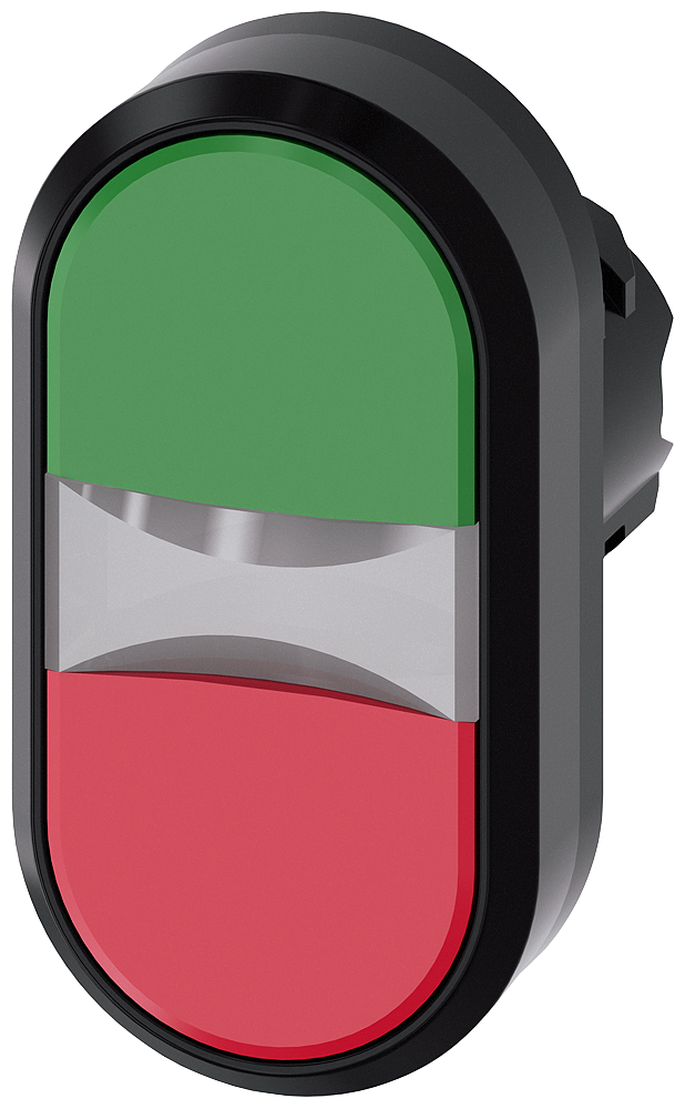 pulsador doble, 22 mm, redondo, plástico, verde, r (3SU1000-3AB42-0AA0)