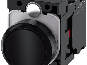 pulsador, 22 mm, redondo, plástico, negro, botón, (3SU1100-0AB10-1CA0)