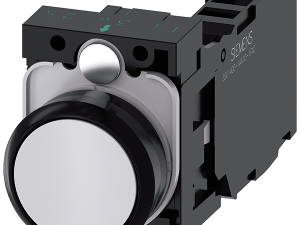 pulsador, 22 mm, redondo, plástico, blanco, botón, (3SU1100-0AB60-1FA0)