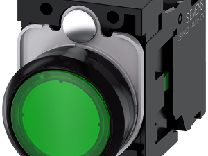 pulsador luminoso, 22 mm, redondo, plástico, verde (3SU1106-0AB40-1BA0)