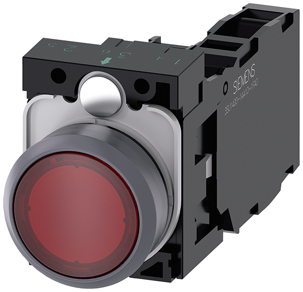 pulsador luminoso, 22 mm, redondo, plástico con an (3SU1136-0AB20-1FA0)