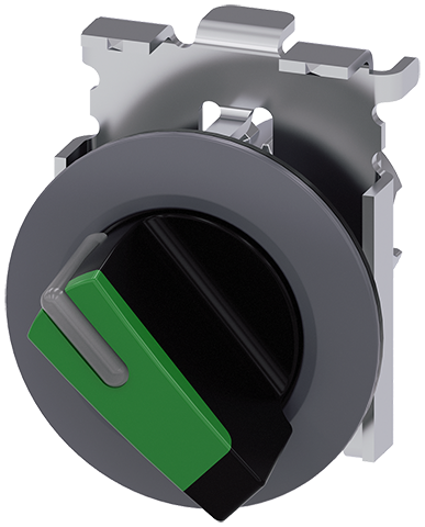 selector, iluminable, 30 mm, redondo, metal, mate, (3SU1062-2DC40-0AA0)