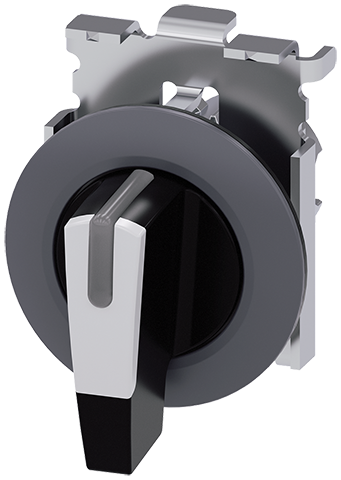 selector, iluminable, 30 mm, redondo, metal, mate, (3SU1062-2EM60-0AA0)