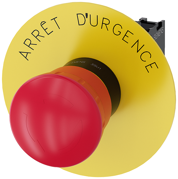 Pulsador de seta de parada de emergencia, 22 mm, r (3SU1100-1HB20-1CJ0)