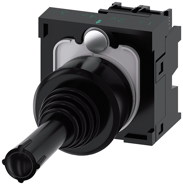 manipulador, 22 mm, redondo, plástico, negro, 2 po (3SU1100-7AB10-1NA0)