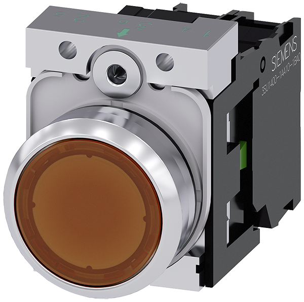 pulsador luminoso, 22 mm, redondo, metal, brillant (3SU1153-0AB00-1BA0)