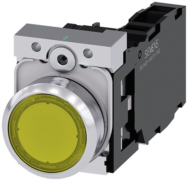 pulsador luminoso, 22 mm, redondo, metal, brillant (3SU1156-0AB30-1FA0)