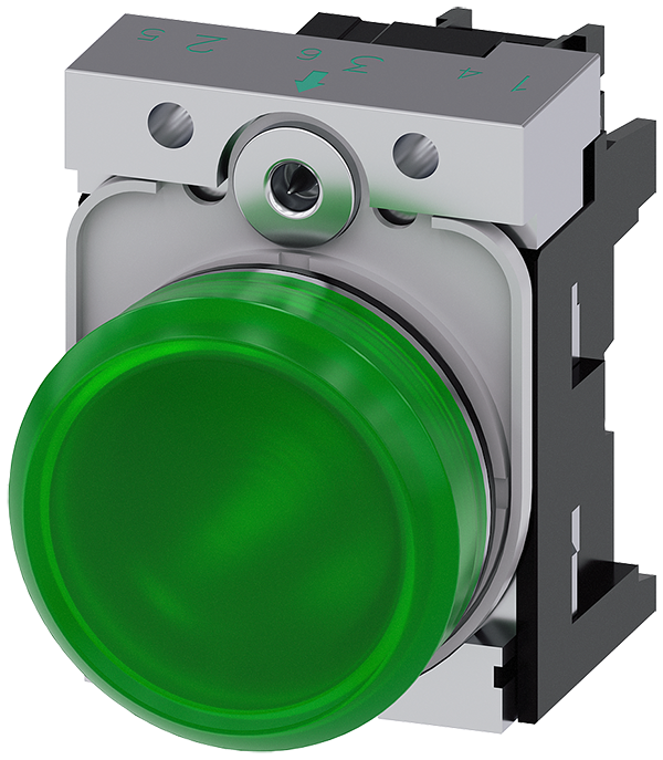 lámpara de señalización, 22 mm, redondo, metal, br (3SU1156-6AA40-1AA0)