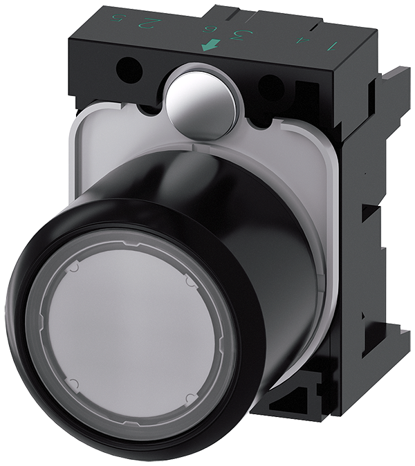 pulsador, compacto, con carrera prolongada (12 mm) (3SU1201-0EB70-0AA0)