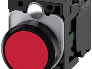 pulsador, 22 mm, redondo, plástico, rojo, botón, r (3SU1100-0AB20-1BA0)