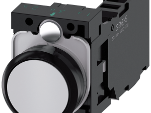 pulsador, 22 mm, redondo, plástico, gris, botón, r (3SU1100-0AB80-1FA0)