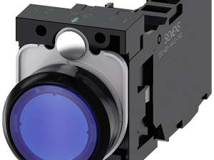 pulsador luminoso, 22 mm, redondo, plástico, azul, (3SU1106-0AB50-1FA0)