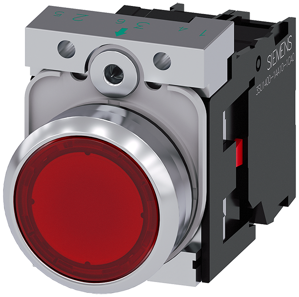 pulsador luminoso, 22 mm, redondo, metal, brillant (3SU1153-0AB20-1CA0)