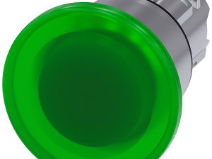 pulsador de seta iluminado, 22 mm, redondo, metal, (3SU1051-1BA40-0AA0)