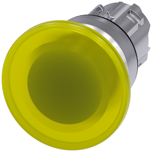 pulsador de seta iluminado, 22 mm, redondo, metal, (3SU1051-1BD30-0AA0)