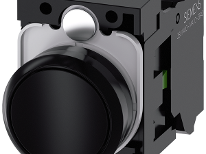 pulsador, 22 mm, redondo, plástico, negro, botón, (3SU1100-0AB10-3BA0)