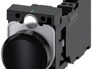 pulsador, 22 mm, redondo, plástico, negro, botón, (3SU1100-0AB10-3FA0)