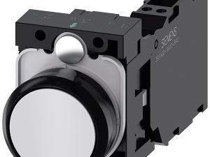 pulsador, 22 mm, redondo, plástico, blanco, botón, (3SU1100-0AB60-3FA0)