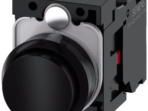 pulsador, 22 mm, redondo, plástico, negro, botón, (3SU1100-0BB10-1CA0)