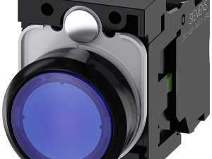 pulsador luminoso, 22 mm, redondo, plástico, azul, (3SU1106-0AB50-1BA0)