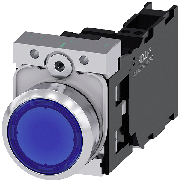 pulsador luminoso, 22 mm, redondo, metal, brillant (3SU1152-0AB50-3FA0)