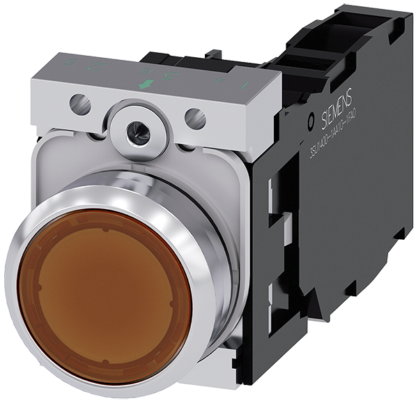 pulsador luminoso, 22 mm, redondo, metal, brillant (3SU1153-0AB00-1FA0)