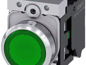 pulsador luminoso, 22 mm, redondo, metal, brillant (3SU1156-0AB40-3BA0)