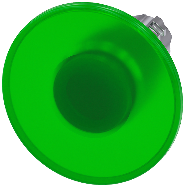 pulsador de seta iluminado, 22 mm, redondo, metal, (3SU1051-1CA40-0AA0)