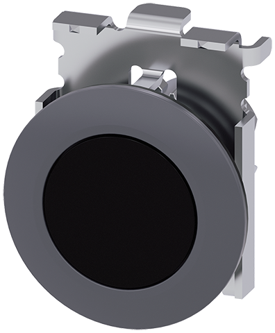 pulsador, 30 mm, redondo, metal, mate, negro, anil (3SU1060-0JA10-0AA0)