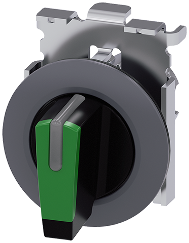 selector, iluminable, 30 mm, redondo, metal, mate, (3SU1062-2DM40-0AA0)