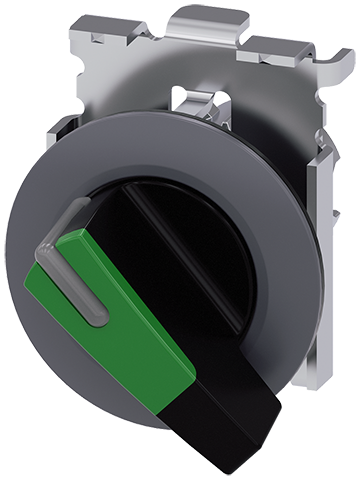 selector, iluminable, 30 mm, redondo, metal, mate, (3SU1062-2EC40-0AA0)