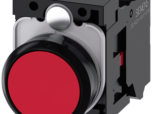 pulsador, 22 mm, redondo, plástico, rojo, botón, r (3SU1100-0AB20-3CA0)