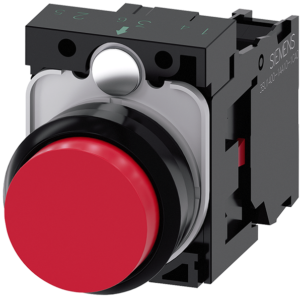 pulsador, 22 mm, redondo, plástico, rojo, botón, s (3SU1100-0BB20-1CA0)
