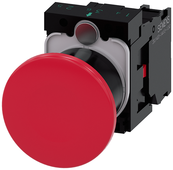 pulsador de seta, 22 mm, redondo, plástico, rojo, (3SU1100-1BA20-1CA0)
