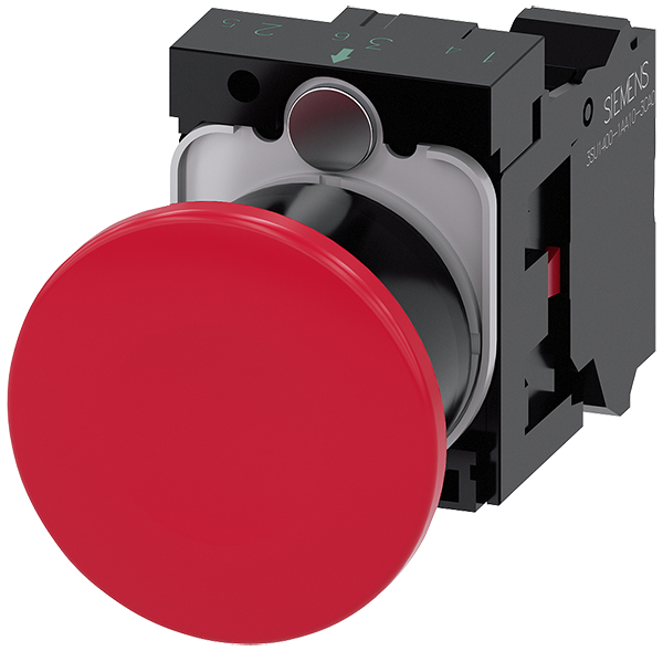 pulsador de seta, 22 mm, redondo, plástico, rojo, (3SU1100-1BA20-3CA0)