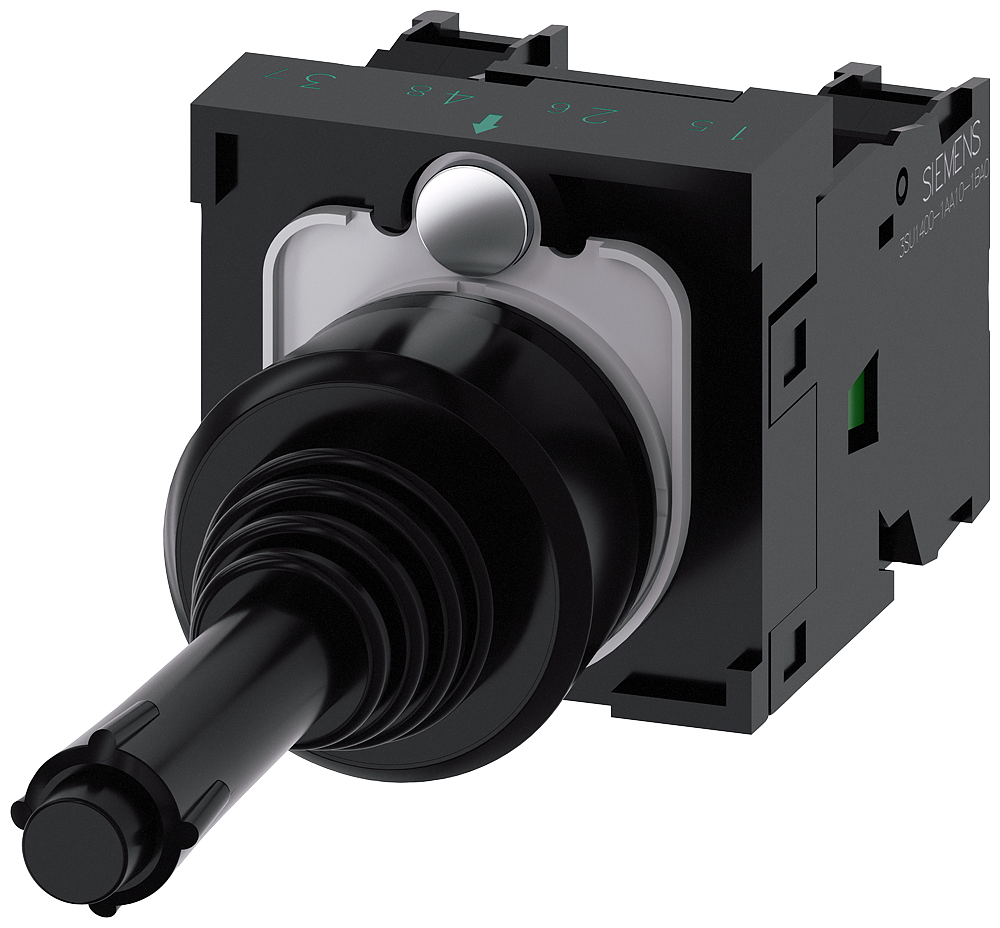 manipulador, 22 mm, redondo, plástico, negro, 2 po (3SU1100-7BC10-1NA0)