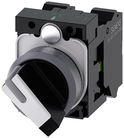 selector, iluminable, 22 mm, redondo, plástico con (3SU1130-2BF60-3MA0)