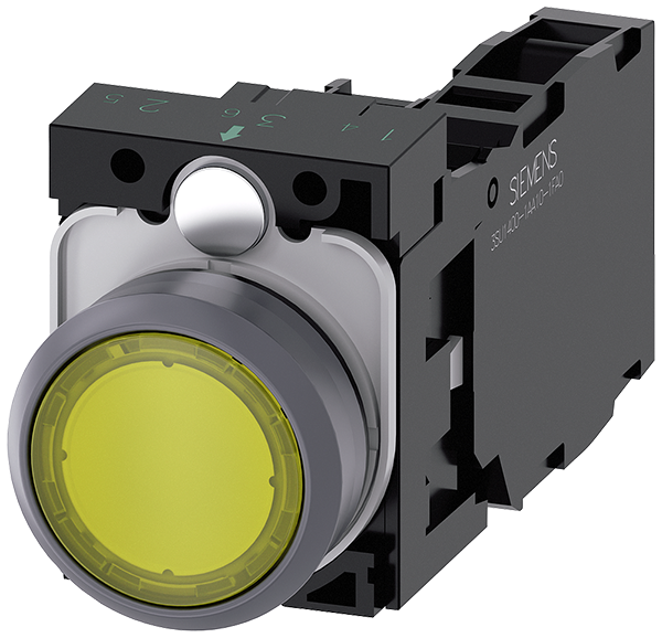 pulsador luminoso, 22 mm, redondo, plástico con an (3SU1133-0AB30-1FA0)