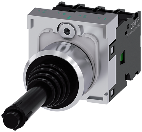 manipulador, 22 mm, redondo, metal brillante, negr (3SU1150-7BF88-1QA0)