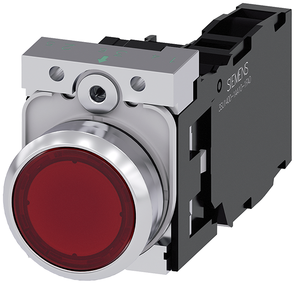 pulsador luminoso, 22 mm, redondo, metal, brillant (3SU1152-0AB20-1FA0)