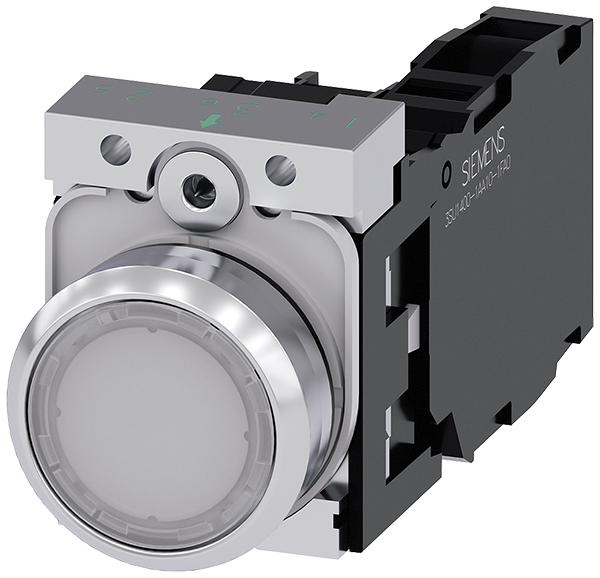 pulsador luminoso, 22 mm, redondo, metal, brillant (3SU1156-0AB60-1FA0)